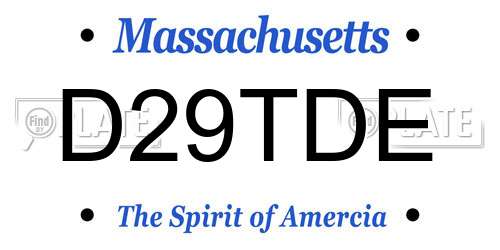 D29TDE Massachusetts License Plate