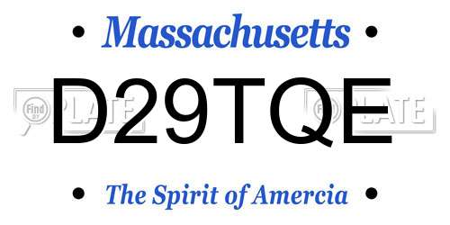 D29TQE Massachusetts License Plate
