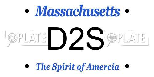 D2S Massachusetts License Plate