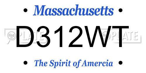 D312WT Massachusetts License Plate