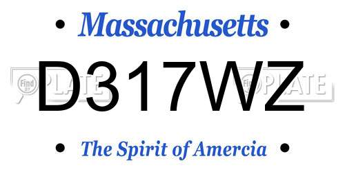 D317WZ Massachusetts License Plate