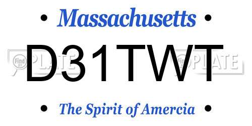 D31TWT Massachusetts License Plate