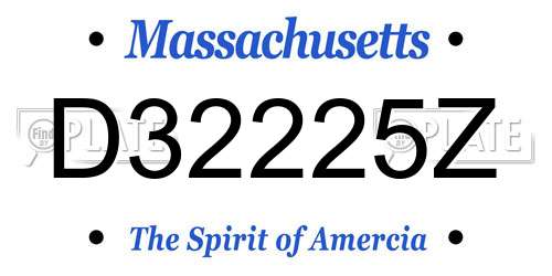 D32225Z Massachusetts License Plate