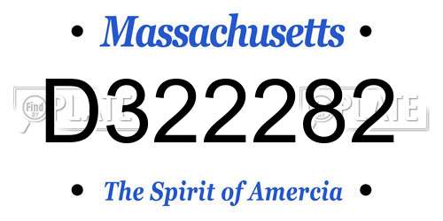 D322282 Massachusetts License Plate