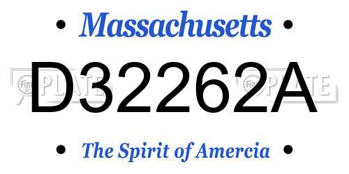 D32262A Massachusetts License Plate
