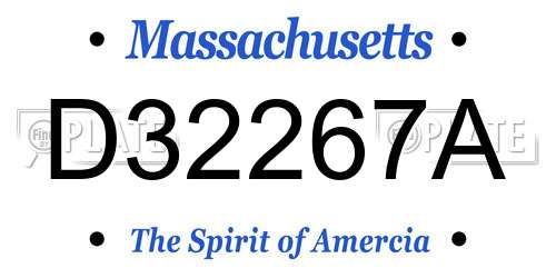 D32267A Massachusetts License Plate