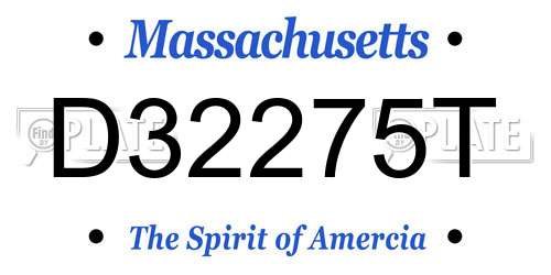 D32275T Massachusetts License Plate