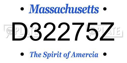 D32275Z Massachusetts License Plate