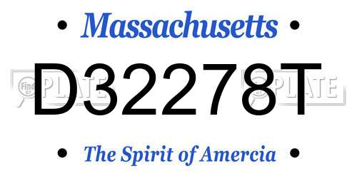 D32278T Massachusetts License Plate