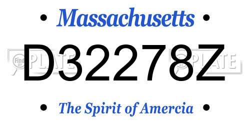 D32278Z Massachusetts License Plate