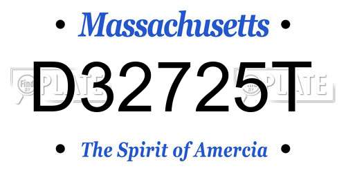 D32725T Massachusetts License Plate
