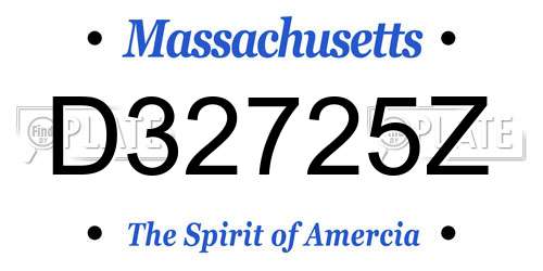 D32725Z Massachusetts License Plate