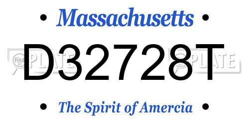 D32728T Massachusetts License Plate