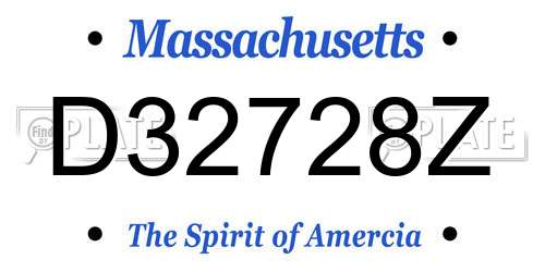 D32728Z Massachusetts License Plate