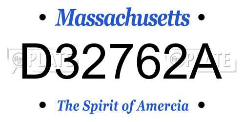 D32762A Massachusetts License Plate