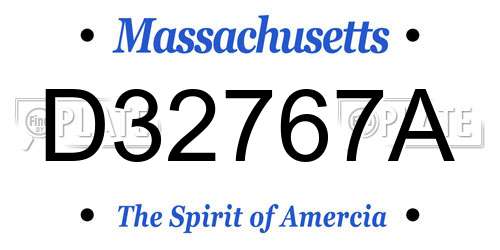 D32767A Massachusetts License Plate