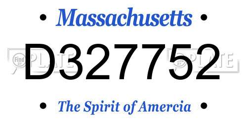 D327752 Massachusetts License Plate