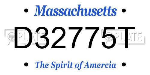 D32775T Massachusetts License Plate
