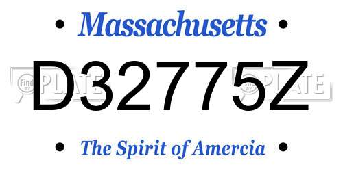 D32775Z Massachusetts License Plate