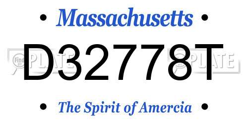 D32778T Massachusetts License Plate
