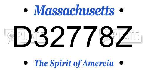 D32778Z Massachusetts License Plate