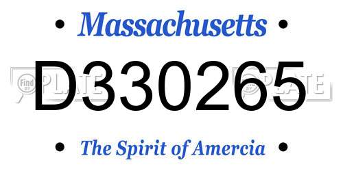 D330265 Massachusetts License Plate