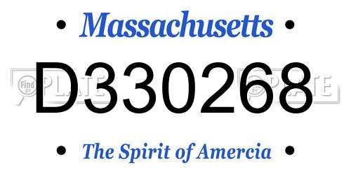 D330268 Massachusetts License Plate