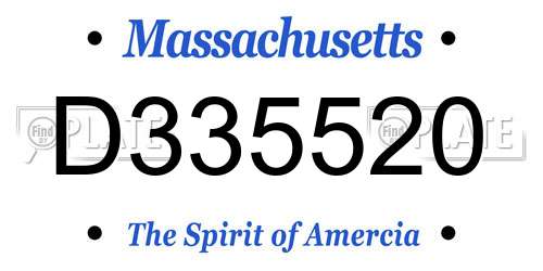 D335520 Massachusetts License Plate