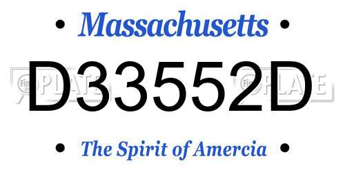 D33552D Massachusetts License Plate
