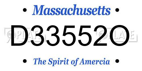 D33552O Massachusetts License Plate