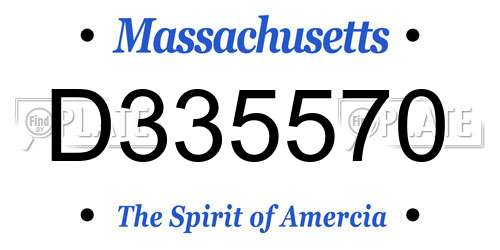D335570 Massachusetts License Plate