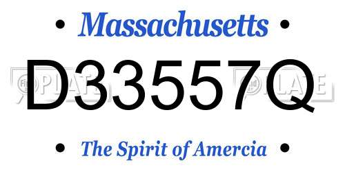 D33557Q Massachusetts License Plate