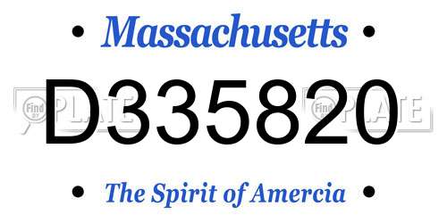 D335820 Massachusetts License Plate