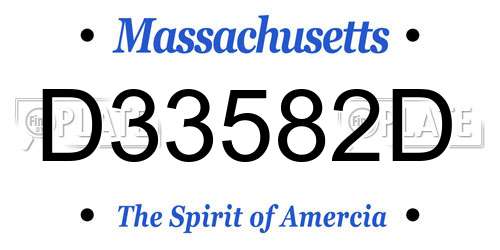 D33582D Massachusetts License Plate