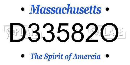D33582O Massachusetts License Plate