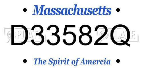 D33582Q Massachusetts License Plate