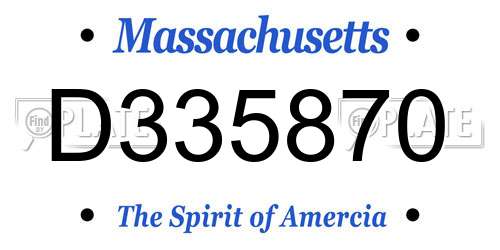 D335870 Massachusetts License Plate