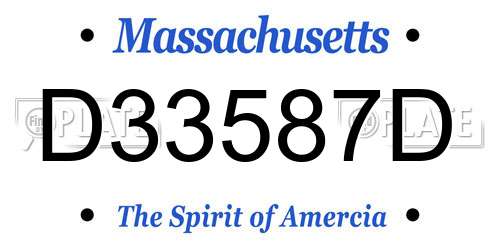 D33587D Massachusetts License Plate