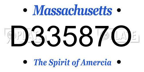 D33587O Massachusetts License Plate