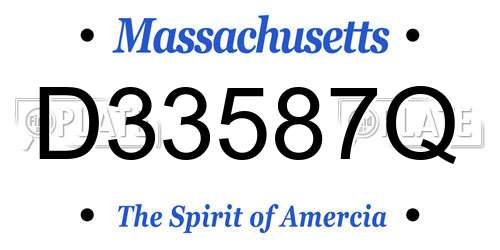 D33587Q Massachusetts License Plate