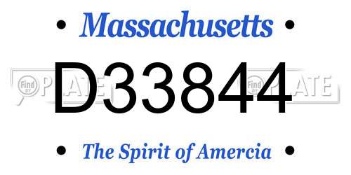 D33844 Massachusetts License Plate