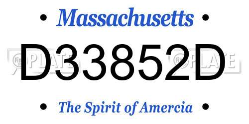 D33852D Massachusetts License Plate