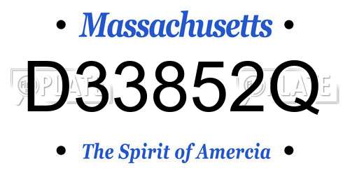 D33852Q Massachusetts License Plate