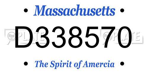 D338570 Massachusetts License Plate
