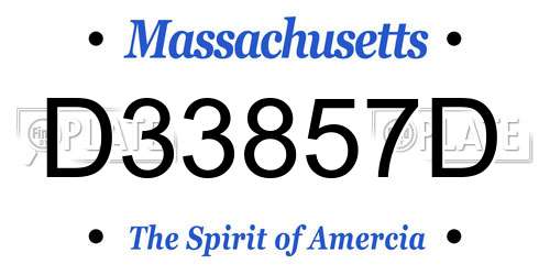D33857D Massachusetts License Plate