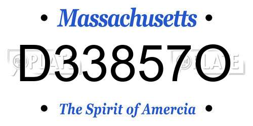 D33857O Massachusetts License Plate
