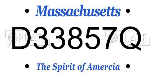 D33857Q Massachusetts License Plate
