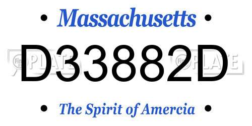 D33882D Massachusetts License Plate