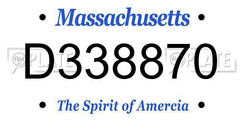 D338870 Massachusetts License Plate