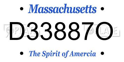 D33887O Massachusetts License Plate
